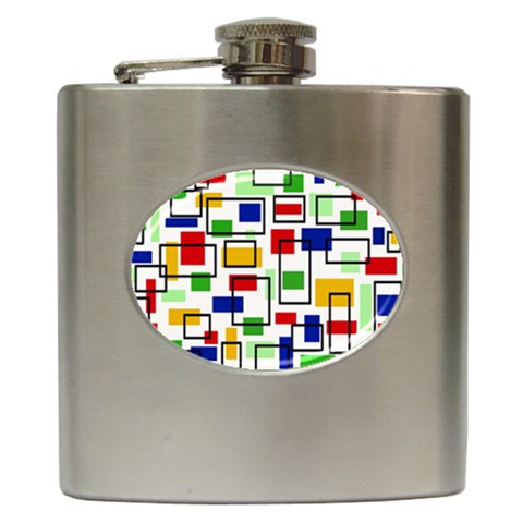 Colorful rectangles                                                                      Hip Flask (6 oz) from ArtsNow.com Front