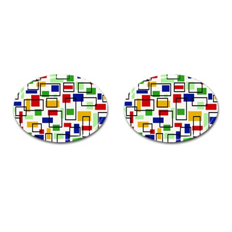 Colorful rectangles                                                                      Cufflinks (Oval) from ArtsNow.com Front(Pair)