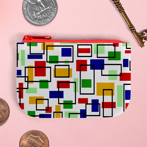 Colorful rectangles                                                                     Mini Coin Purse from ArtsNow.com Front