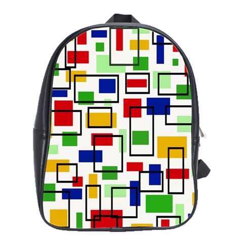 Colorful rectangles                                                                      School Bag (Large) from ArtsNow.com Front