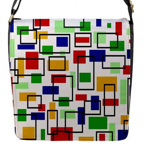 Colorful rectangles                                                                      Flap Closure Messenger Bag (S) from ArtsNow.com Front