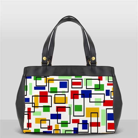 Colorful rectangles                                                                      Oversize Office Handbag (2 Sides) from ArtsNow.com Front