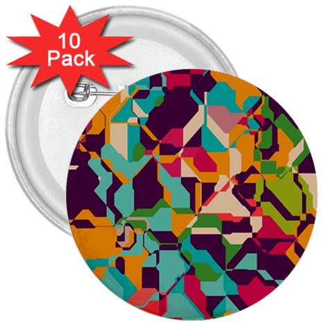 Retro chaos                                                                       3  Button (10 pack) from ArtsNow.com Front