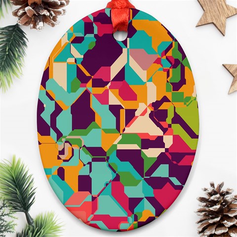 Retro chaos                                                                       Ornament (Oval) from ArtsNow.com Front