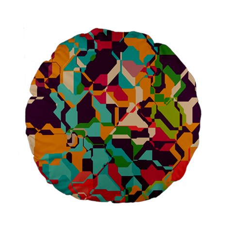 Retro chaos                                                                      Standard 15  Premium Flano Round Cushion from ArtsNow.com Front