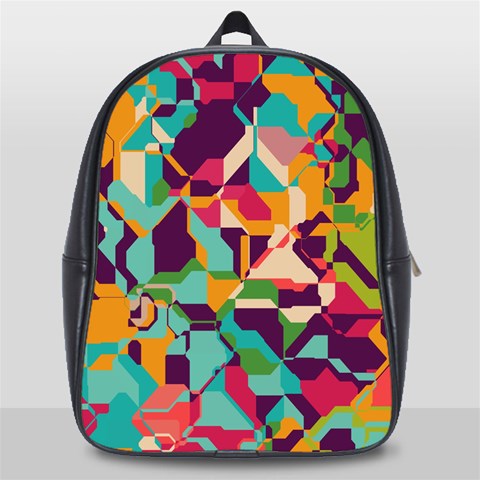 Retro chaos                                                                       School Bag (Large) from ArtsNow.com Front