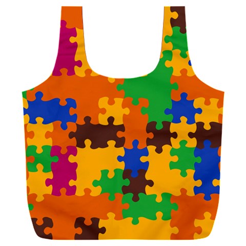 Retro colors puzzle pieces                                                                   Full Print Recycle Bag (XXL) from ArtsNow.com Front