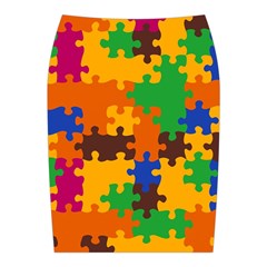 Retro colors puzzle pieces                                                                       Midi Wrap Pencil Skirt from ArtsNow.com Back