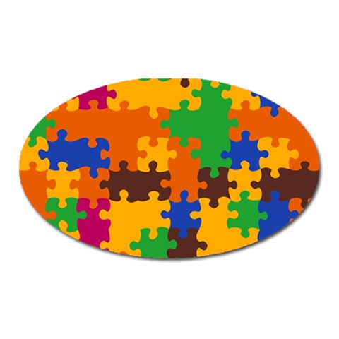 Retro colors puzzle pieces                                                                        Magnet (Oval) from ArtsNow.com Front