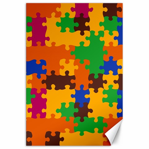 Retro colors puzzle pieces                                                                        Canvas 20  x 30  from ArtsNow.com 19.62 x28.9  Canvas - 1