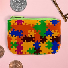 Retro colors puzzle pieces                                                                       Mini Coin Purse from ArtsNow.com Front