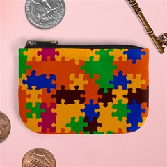 Retro colors puzzle pieces                                                                       Mini Coin Purse from ArtsNow.com Front