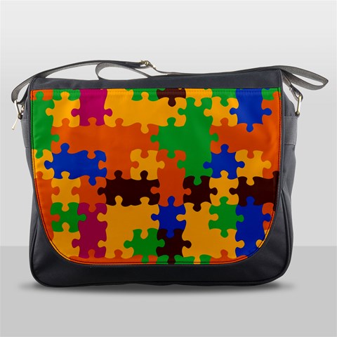 Retro colors puzzle pieces                                                                        Messenger Bag from ArtsNow.com Front