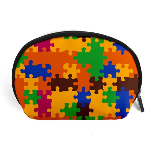 Retro colors puzzle pieces                                                                        Accessory Pouch from ArtsNow.com Front