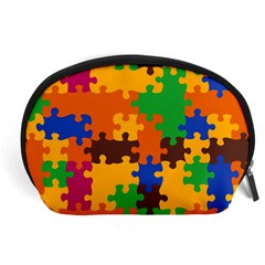 Retro colors puzzle pieces                                                                        Accessory Pouch from ArtsNow.com Front