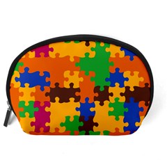 Retro colors puzzle pieces                                                                        Accessory Pouch from ArtsNow.com Back