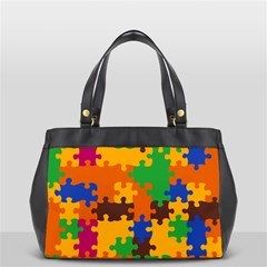 Retro colors puzzle pieces                                                                        Oversize Office Handbag (2 Sides) from ArtsNow.com Front