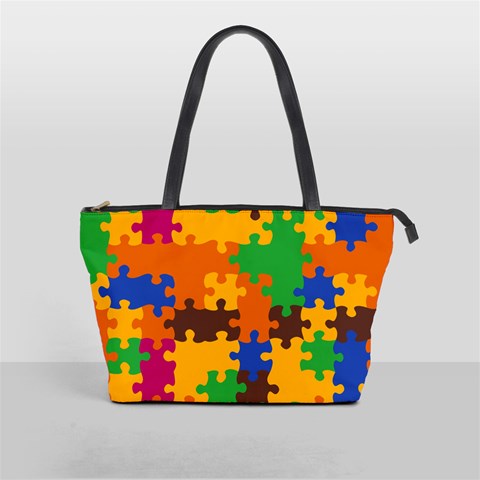 Retro colors puzzle pieces                                                                        Classic Shoulder Handbag from ArtsNow.com Front