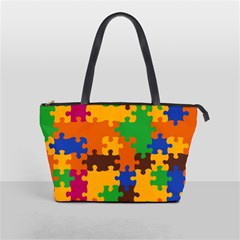 Retro colors puzzle pieces                                                                        Classic Shoulder Handbag from ArtsNow.com Front