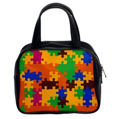 Retro colors puzzle pieces                                                                        Classic Handbag (Two Sides) from ArtsNow.com Front