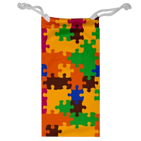 Retro colors puzzle pieces                                                                        Jewelry Bag from ArtsNow.com Front