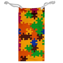 Retro colors puzzle pieces                                                                        Jewelry Bag from ArtsNow.com Back