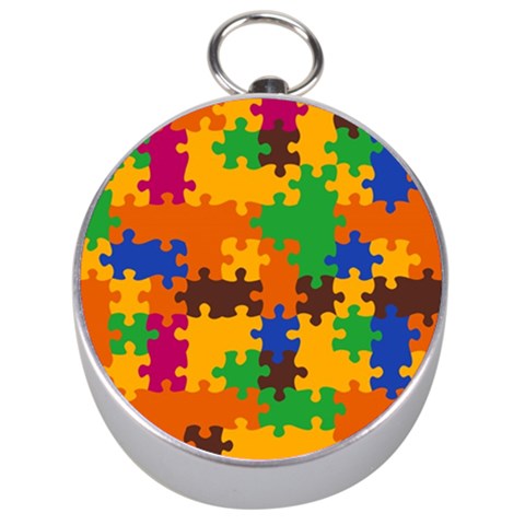 Retro colors puzzle pieces                                                                        Silver Compass from ArtsNow.com Front