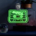 Personalized Name Audio Tape Multicolor LED Acrylic Ornament