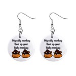 Rally Monkey 2 1  Button Earrings