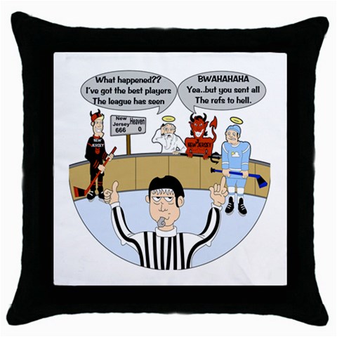 Jersey Devils Throw Pillow Case (Black) from ArtsNow.com Front