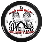 Wash Your Hands Wall Clock (Black)