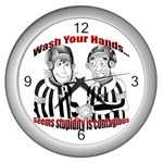 Wash Your Hands Wall Clock (Silver)