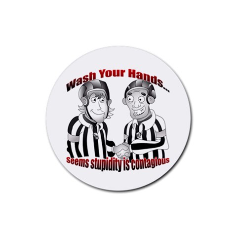 Wash Your Hands Rubber Coaster (Round) from ArtsNow.com Front