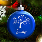 Personalized Family Tree Name LED Glass Round Ornament