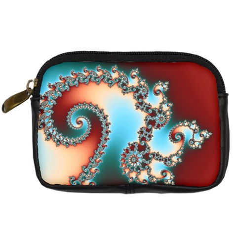 Fractal Spiral Art Math Abstract Digital Camera Leather Case from ArtsNow.com Front