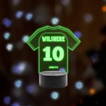 Personalized Text Soccer Kit Back Remote LED Acrylic Message Display (Black Round Stand) 