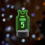 Personalized Text Basketball Kit Remote LED Acrylic Message Display (Black Round Stand) 