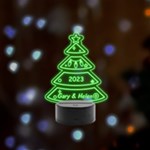 Personalized Name Xmas Tree Remote LED Acrylic Message Display (Black Round Stand) 