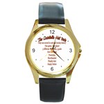 Quintella Hat Trick Round Gold Metal Watch