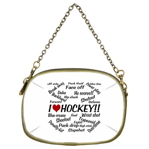 I Love Hockey Cosmetic Bag (Two Sides) from ArtsNow.com Back