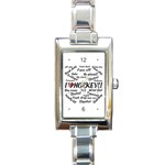 I Love Hockey Rectangular Italian Charm Watch