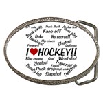 I Love Hockey Belt Buckle