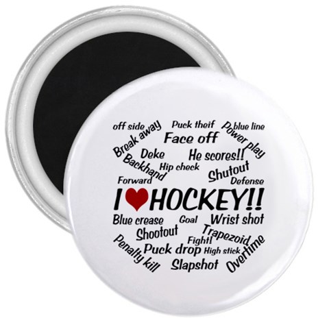 I Love Hockey 3  Magnet from ArtsNow.com Front