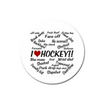 I Love Hockey Magnet 3  (Round)