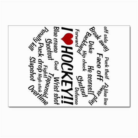 I Love Hockey Postcard 4 x 6  (Pkg of 10) from ArtsNow.com Front