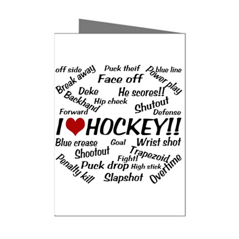 I Love Hockey Mini Greeting Cards (Pkg of 8) from ArtsNow.com Left