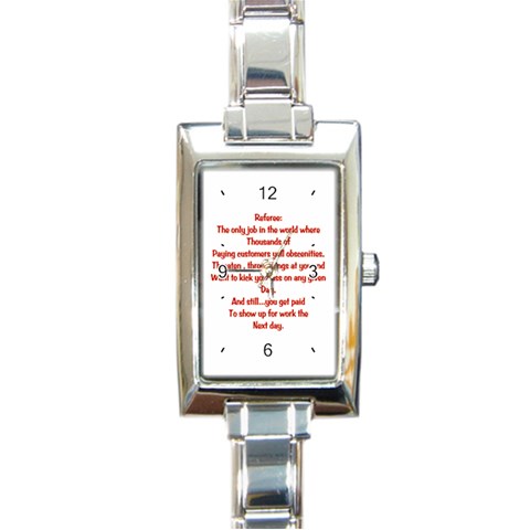 Referee Rectangular Italian Charm Watch from ArtsNow.com Front