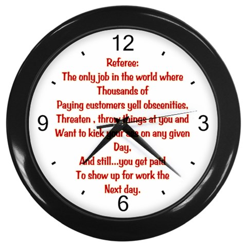 Referee Wall Clock (Black) from ArtsNow.com Front