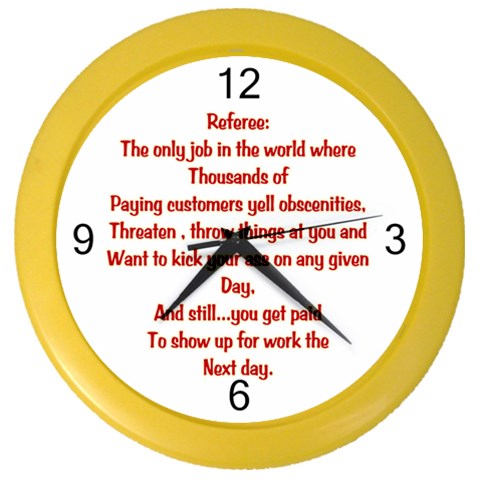 Referee Color Wall Clock from ArtsNow.com Front