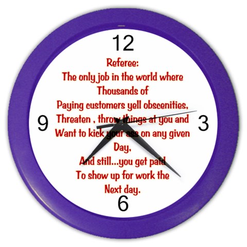 Referee Color Wall Clock from ArtsNow.com Front